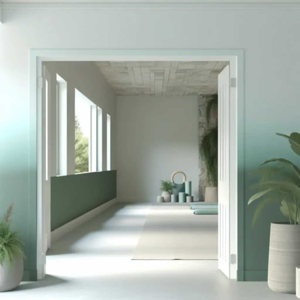 Letisztult, nyugodt stúdióbejárat természetes fényben