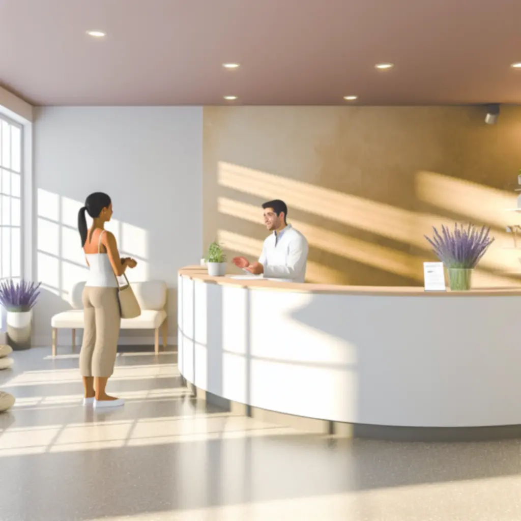 Yogalyaa stúdió recepciója – barátságos ügyfélszolgálat